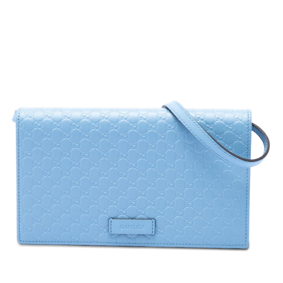 Gucci Microguccissima Wallet on Strap — Blue