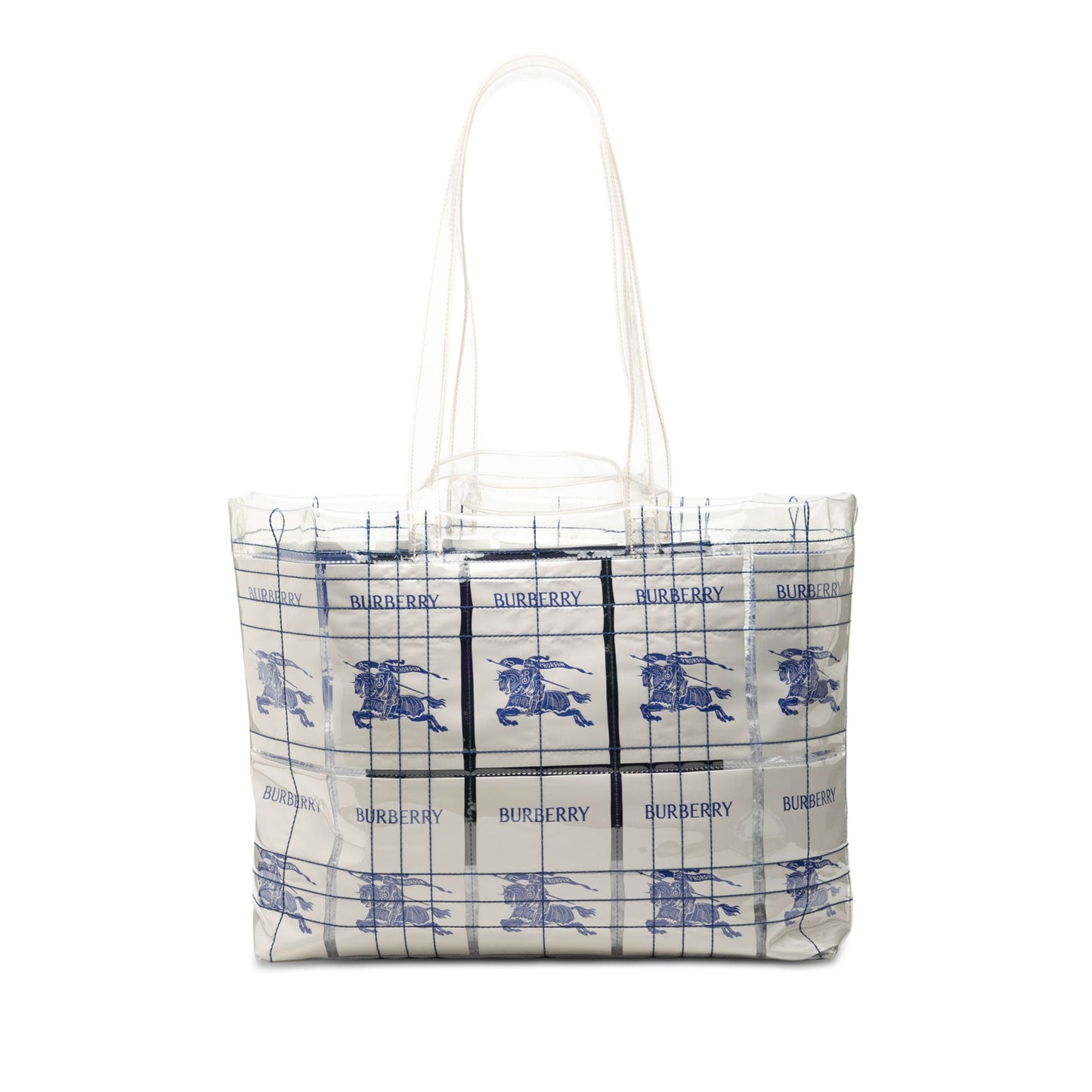 Burberry Polyurethane Transparent EKD Label Tote