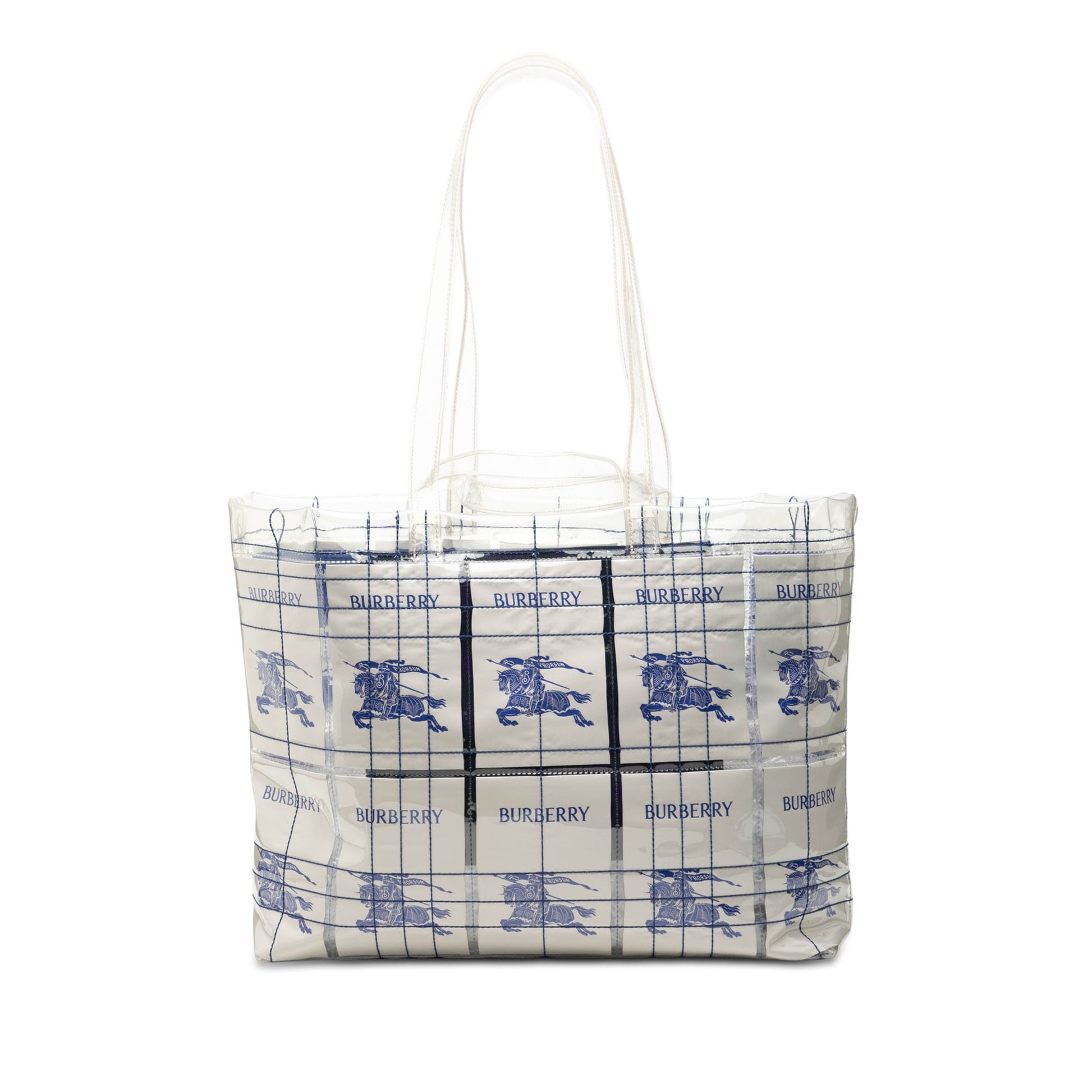 Burberry Polyurethane Transparent EKD Label Tote