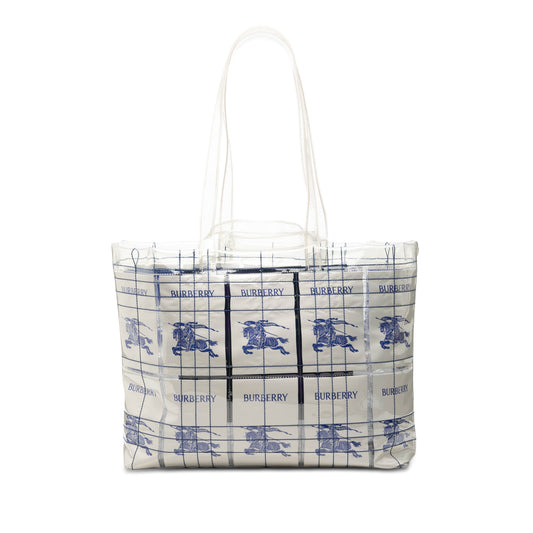 Burberry Polyurethane Transparent EKD Label Tote
