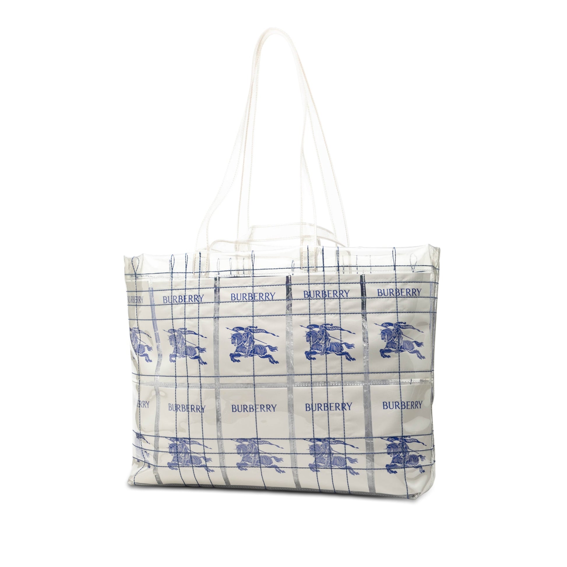Burberry Polyurethane Transparent EKD Label Tote
