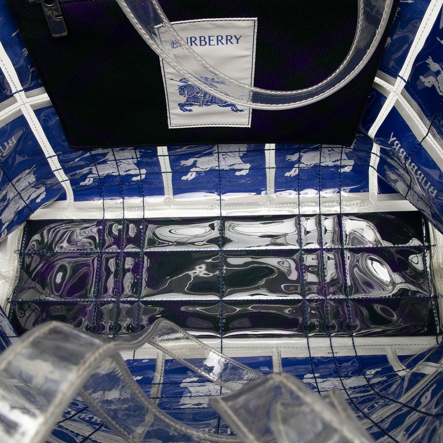 Burberry Polyurethane Transparent EKD Label Tote