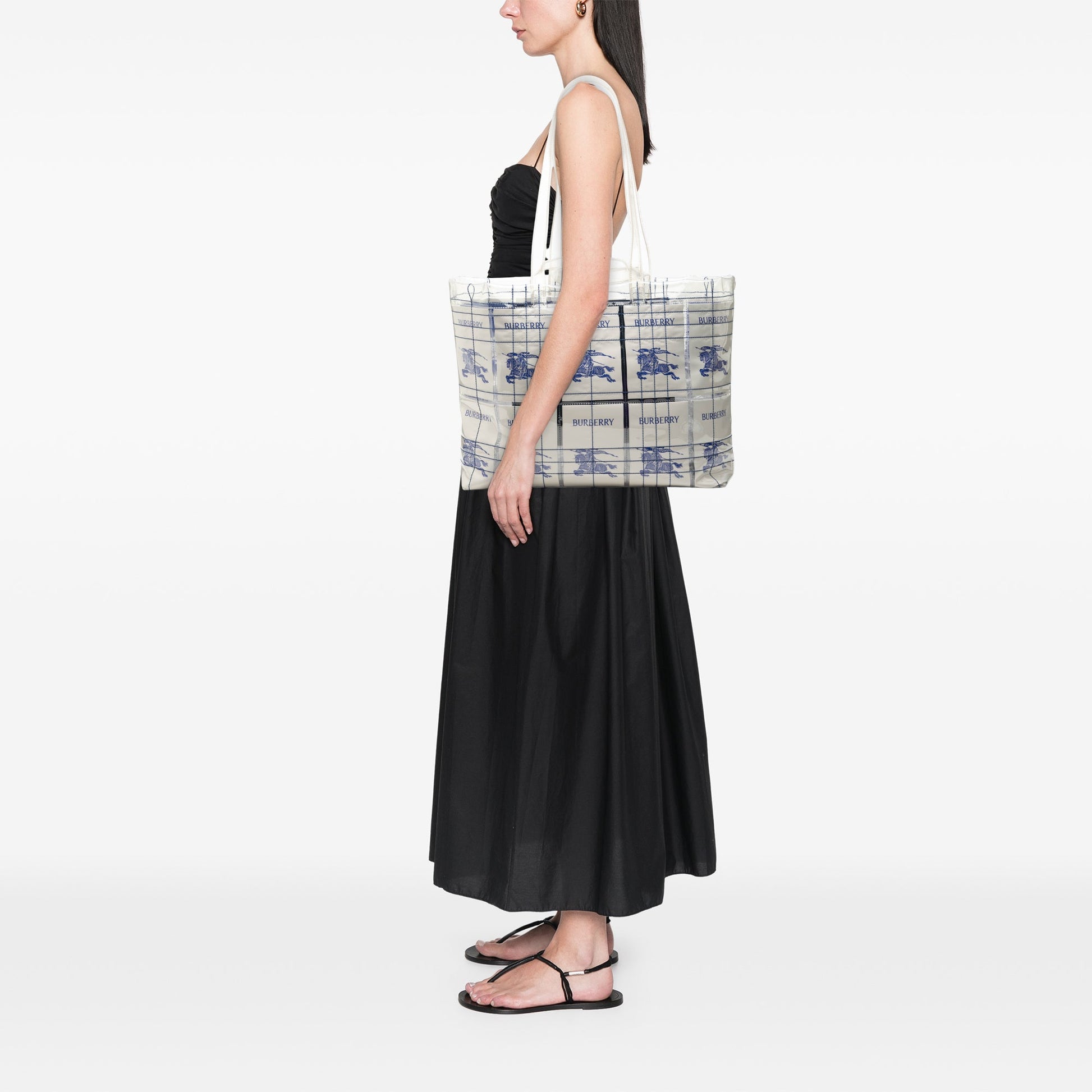 Burberry Polyurethane Transparent EKD Label Tote
