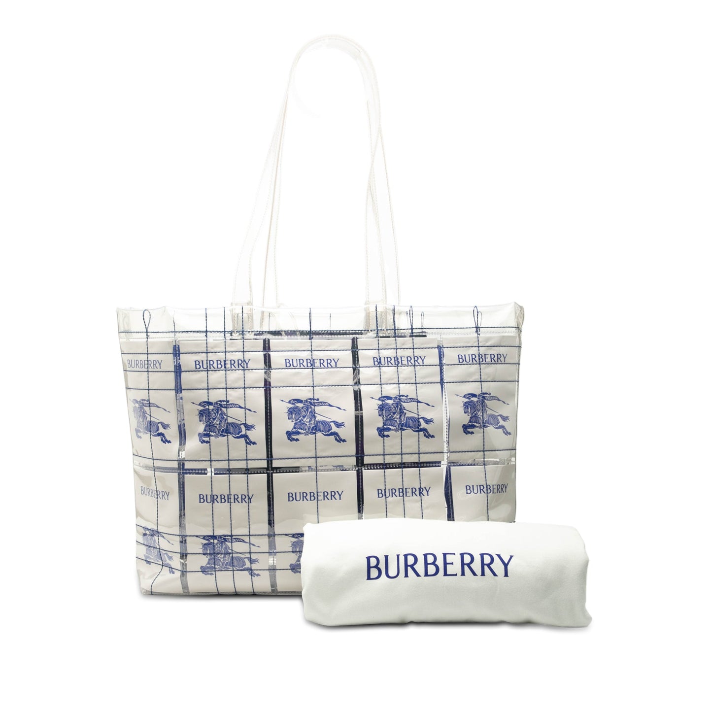 Burberry Polyurethane Transparent EKD Label Tote