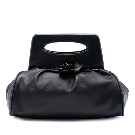 Chanel Lambskin Camellia Top Handle Frame Bag
