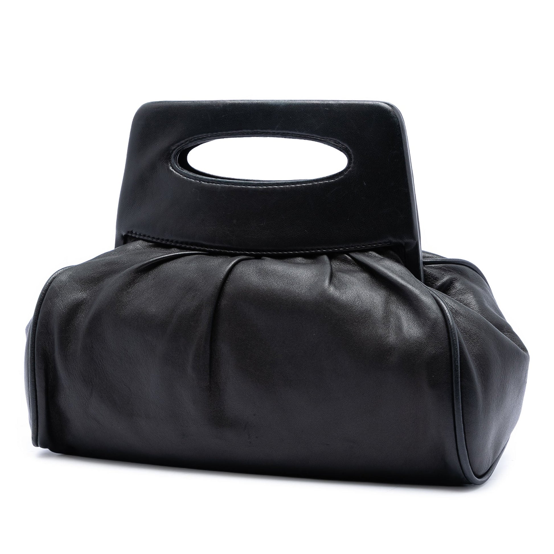 Chanel Lambskin Camellia Top Handle Frame Bag