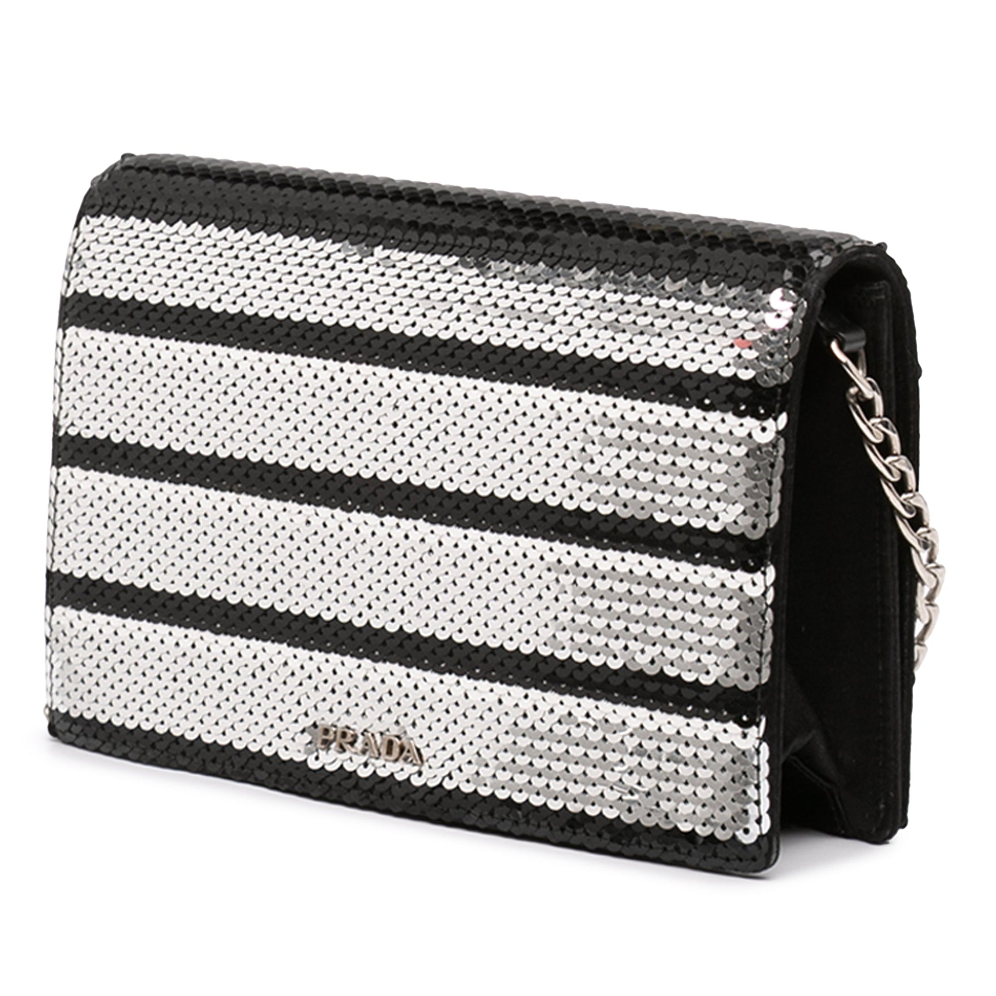 Prada Sequin Embellished Baia Chain Flap