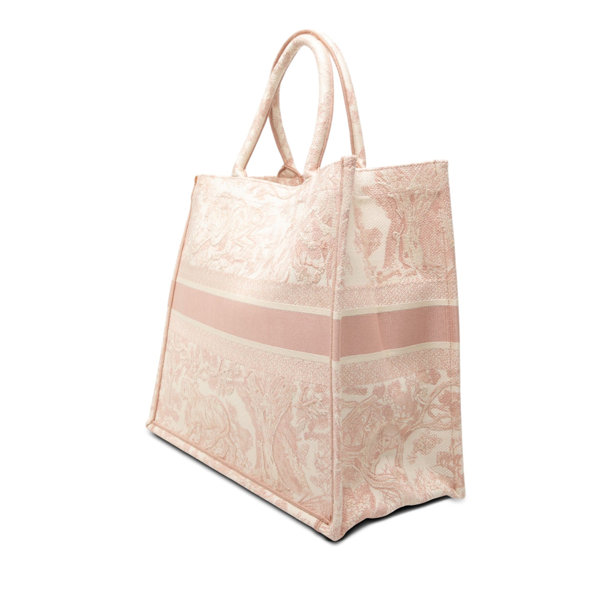 Dior Large Canvas Embroidered Dioriviera Toile De Jouy Book Tote — Pink