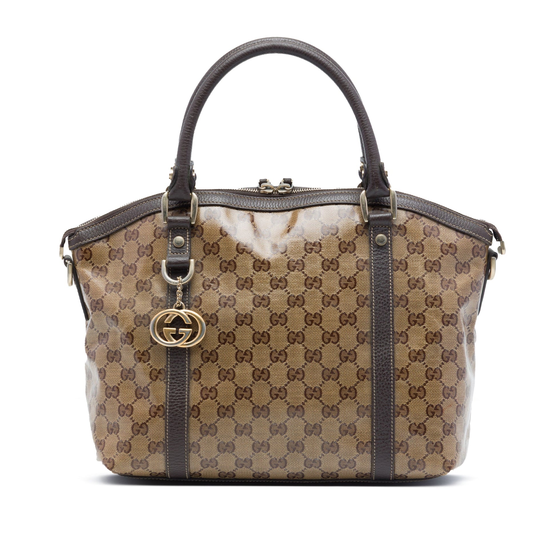 Gucci Medium GG Crystal Charm Dome Satchel