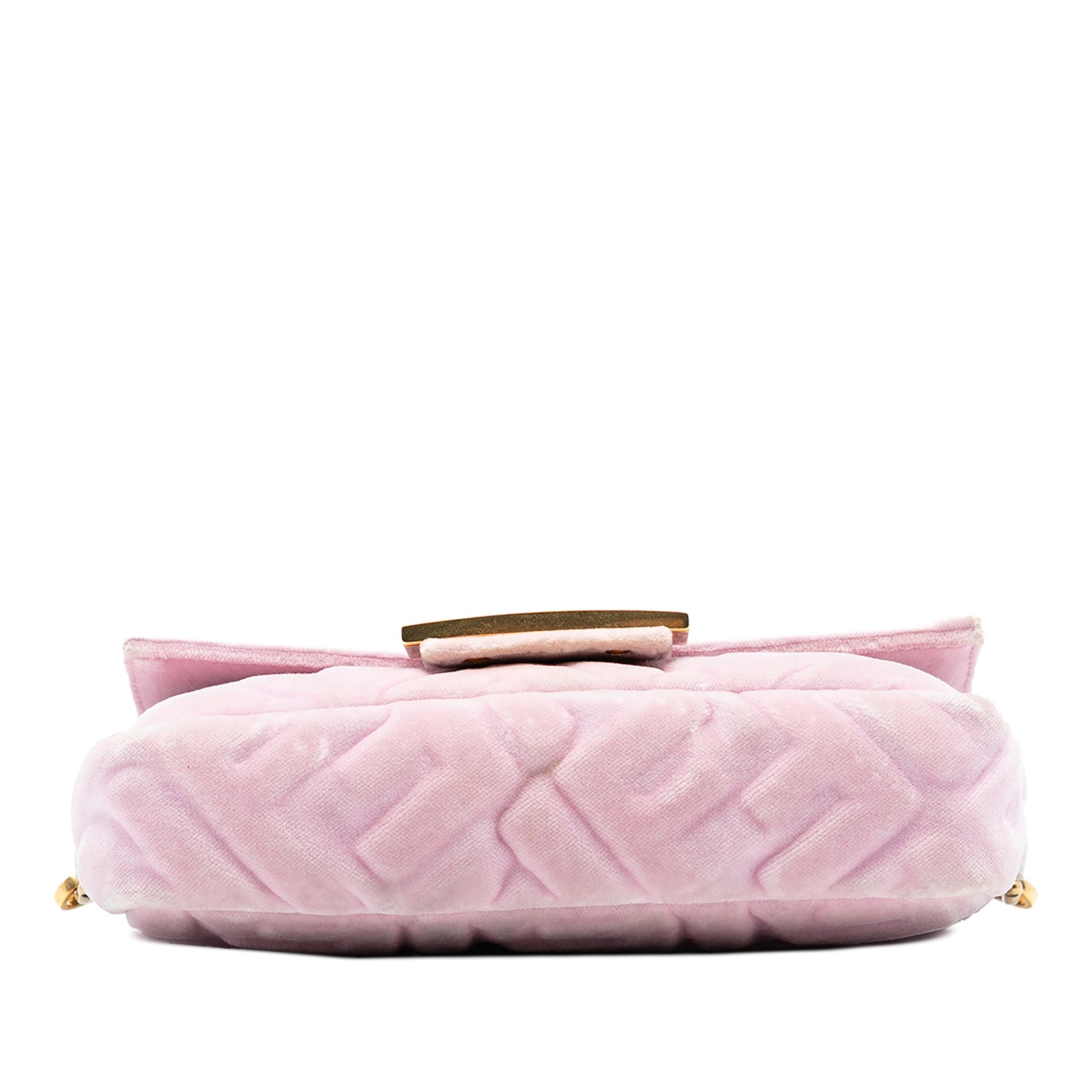 Fendi Mini Zucca Embossed Velvet Baguette Satchel
