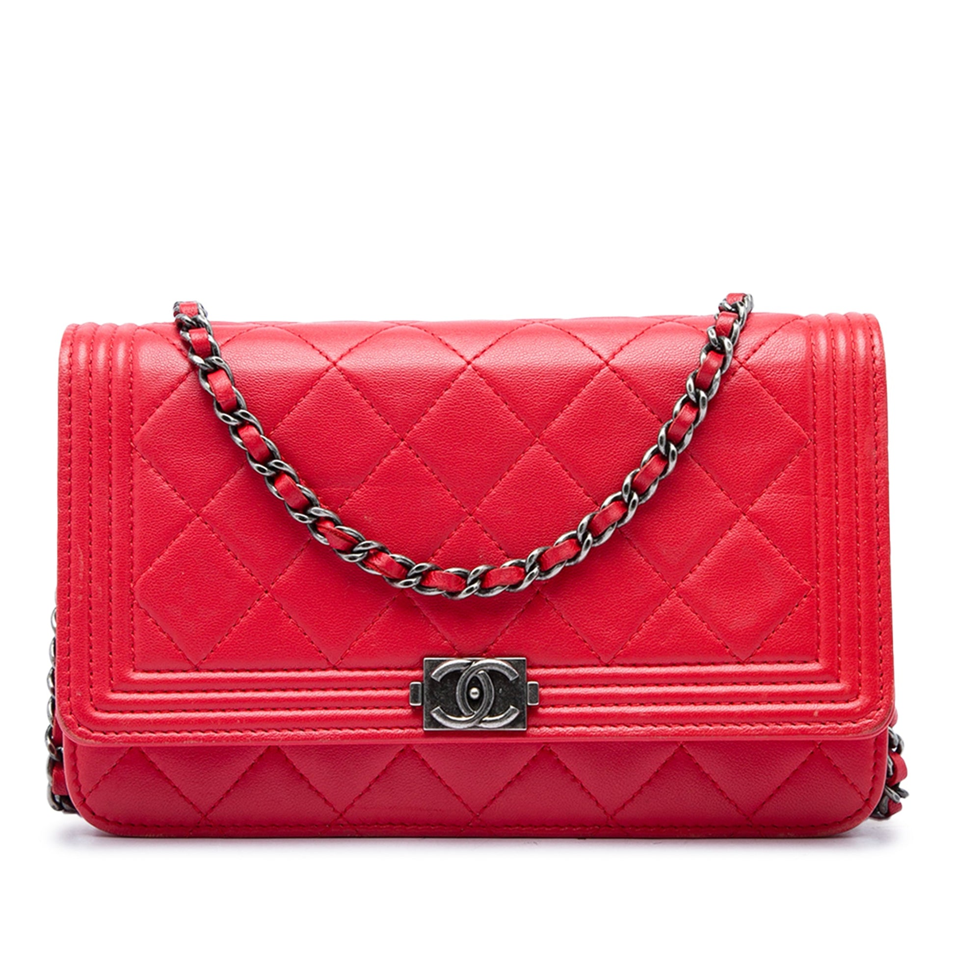 Chanel Quilted Lambskin Boy Wallet On Chain