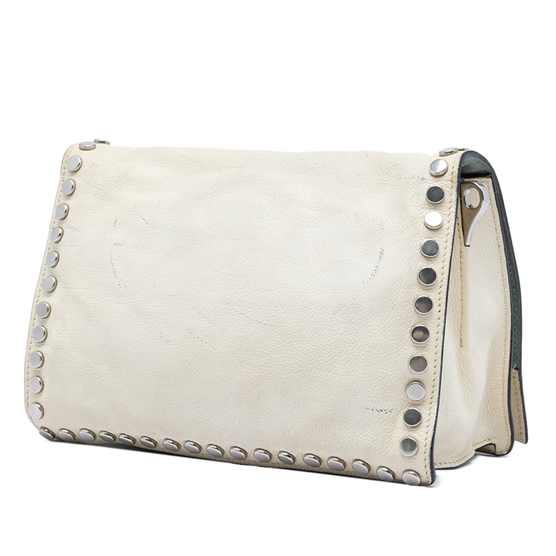 Prada Glace Calfskin Studded Etiquette Flap