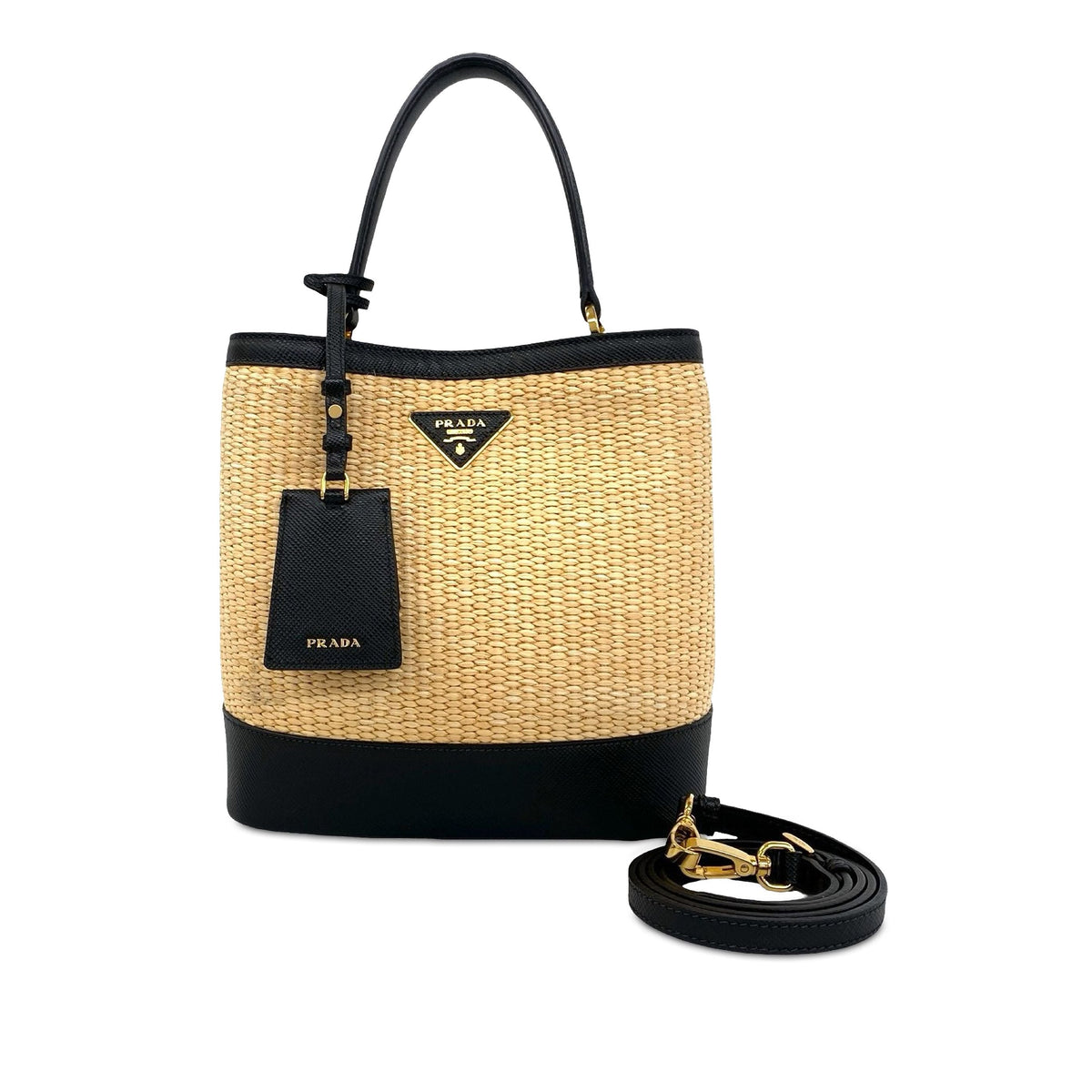 Prada Panier Bucket Bag — Beige