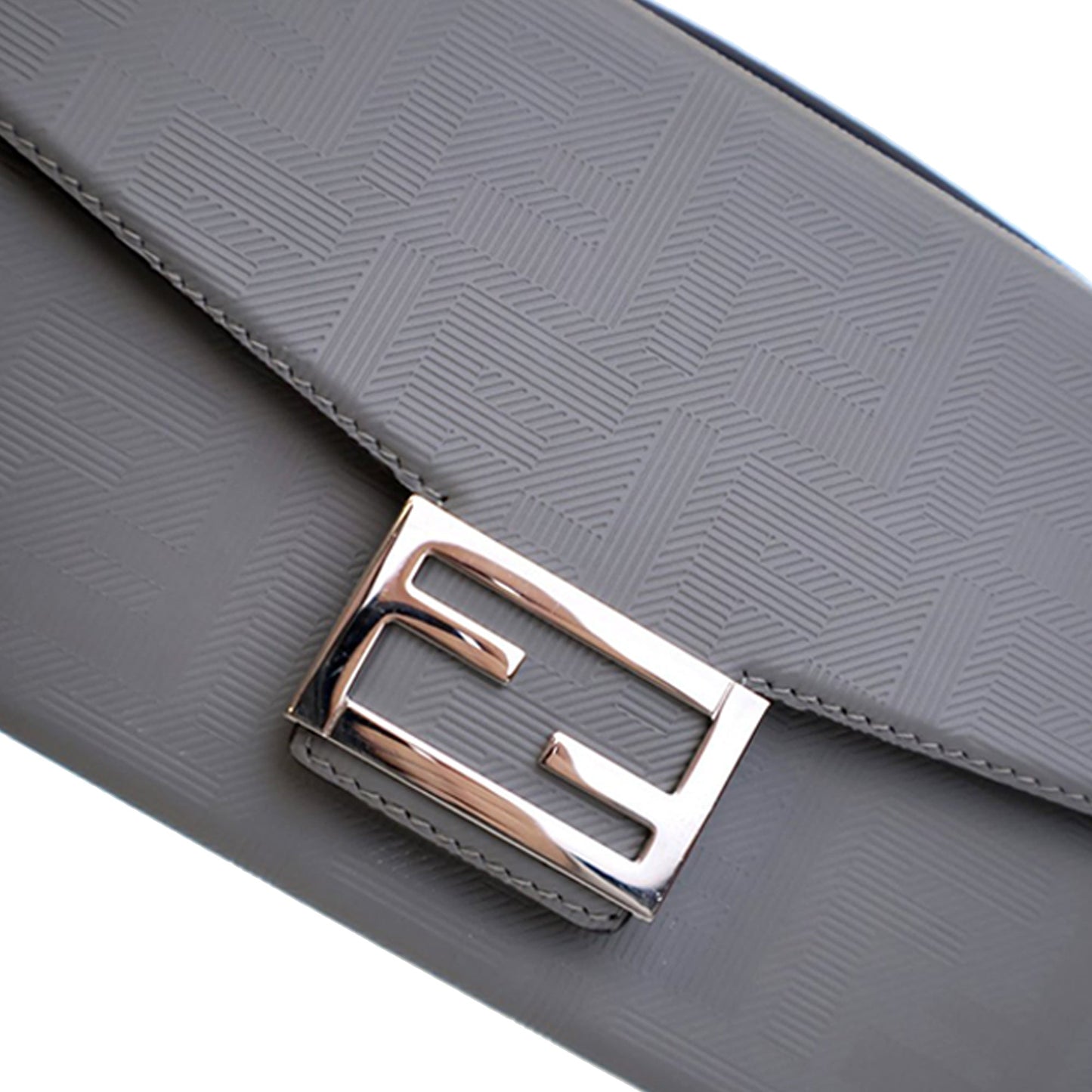 Fendi Zucca Calfskin Soft Trunk Baguette Satchel