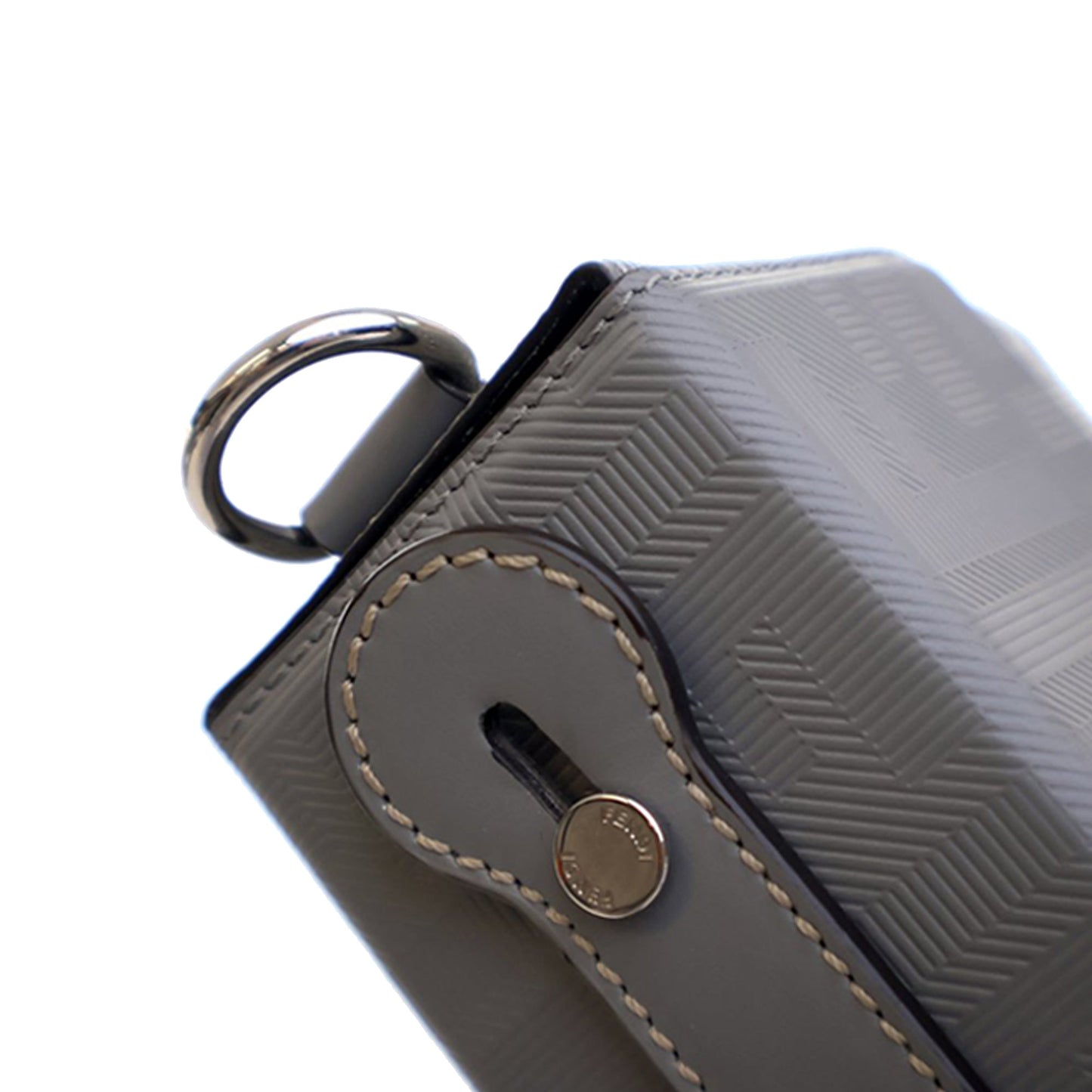 Fendi Zucca Calfskin Soft Trunk Baguette Satchel