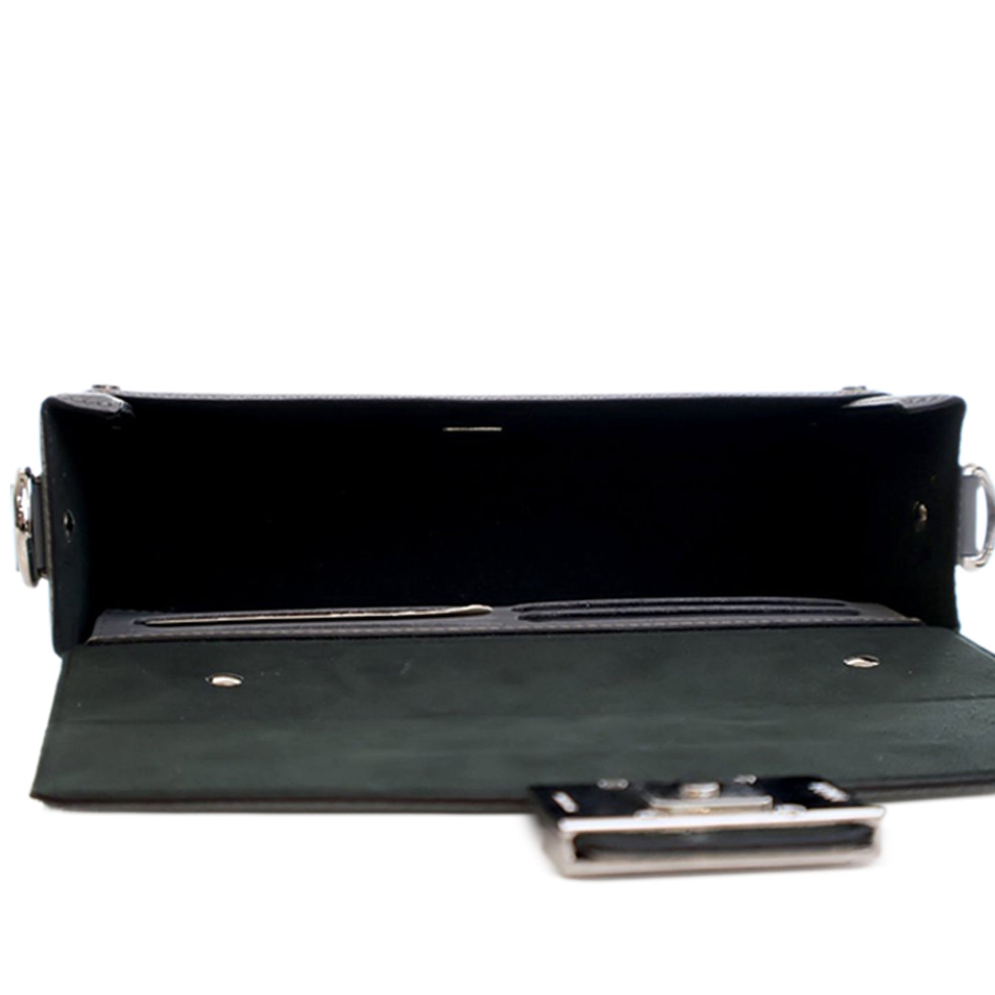 Fendi Zucca Calfskin Soft Trunk Baguette Satchel