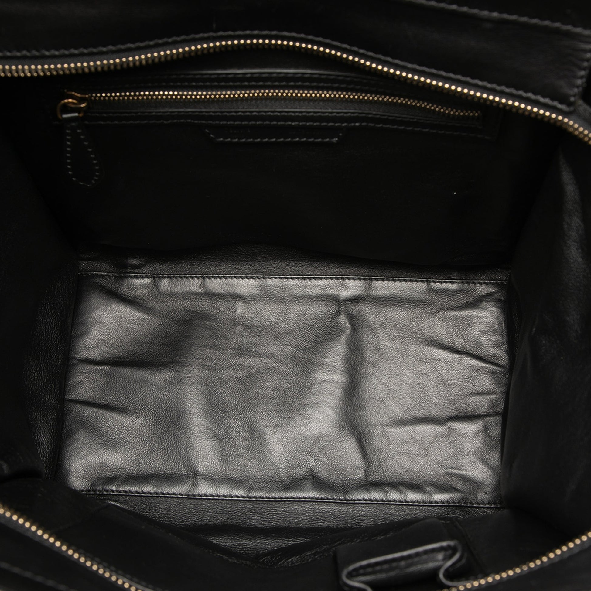 Celine Mini Bicolor Canvas and Leather Luggage Tote