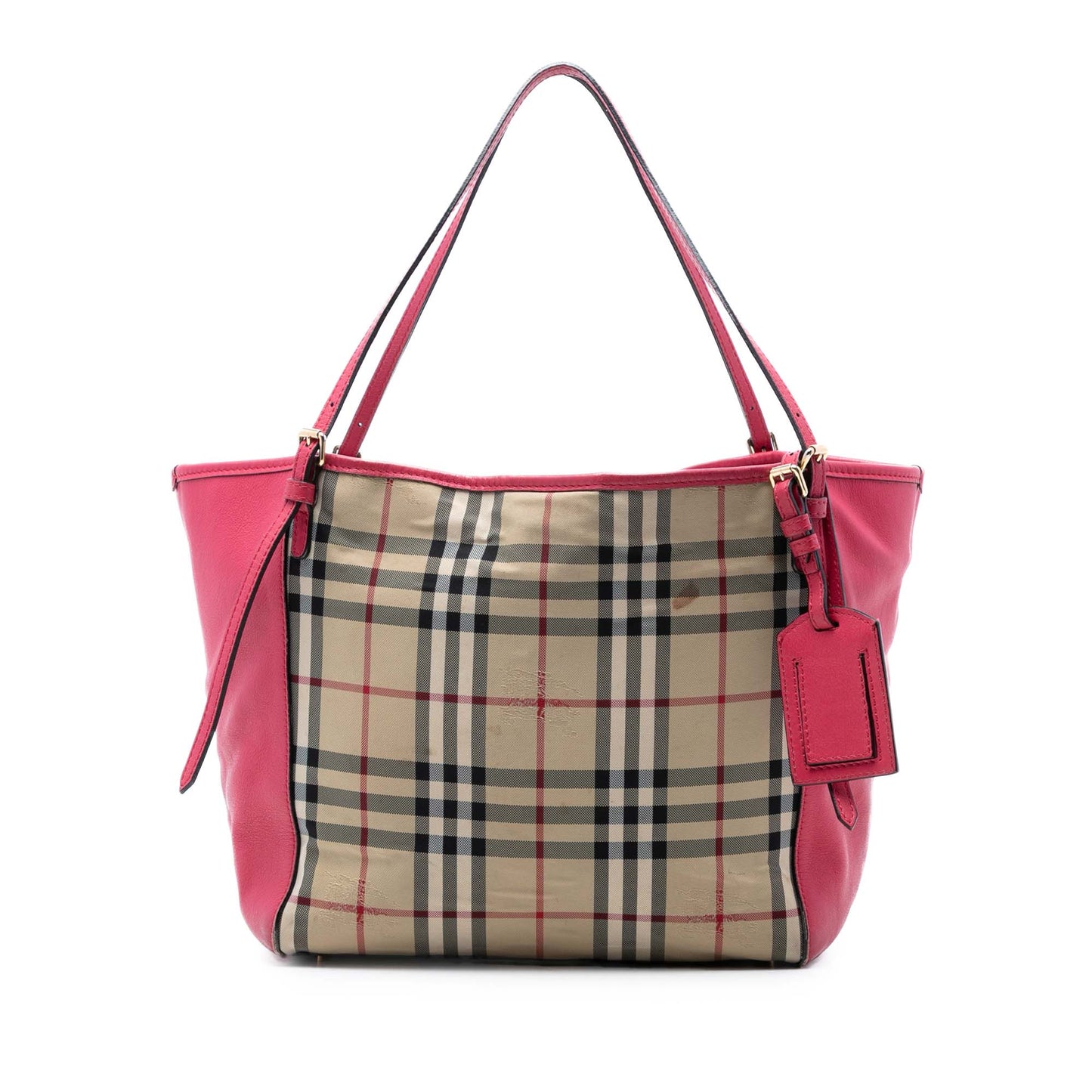 Small Haymarket Check Canvas and Leather Canterbury Tote