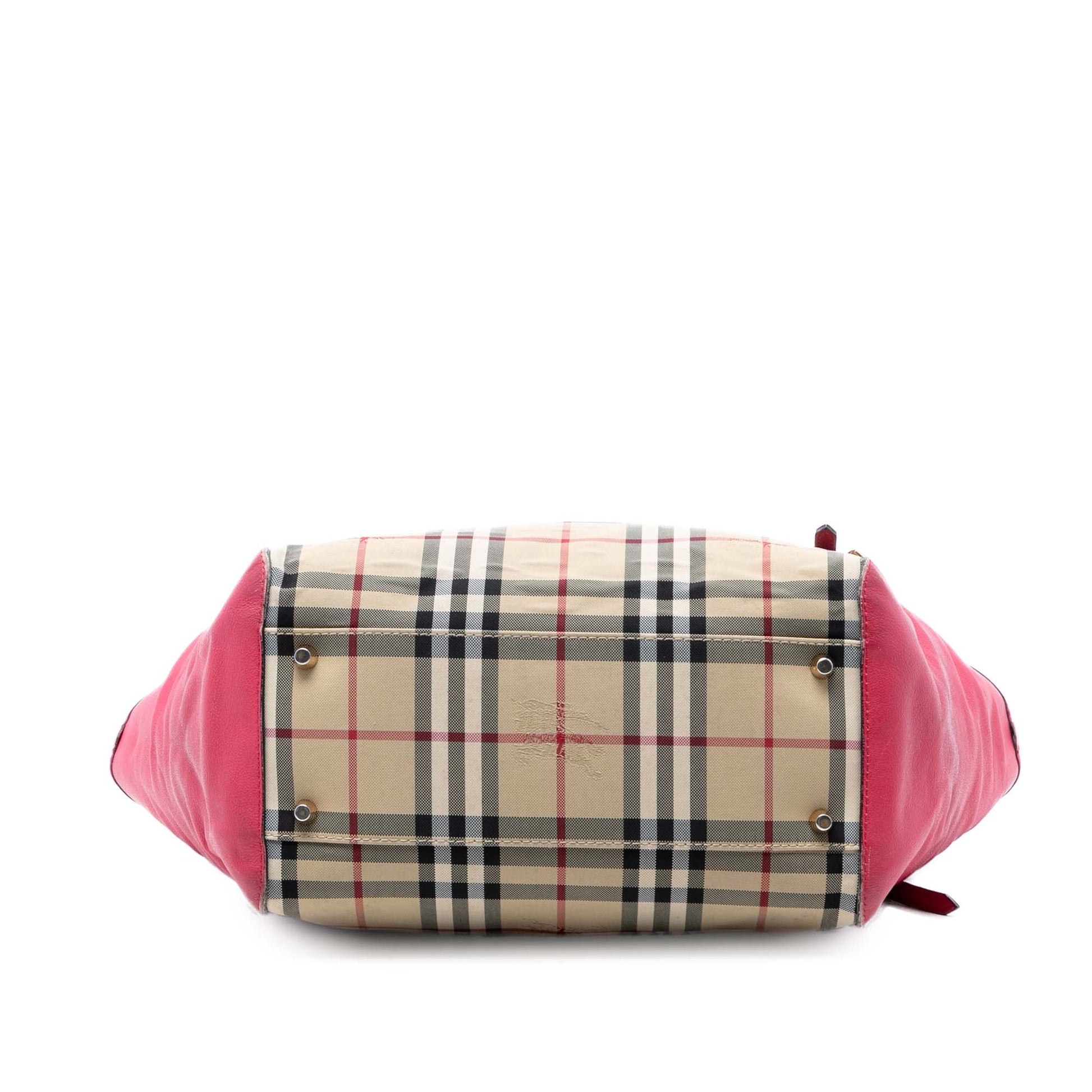 Small Haymarket Check Canvas and Leather Canterbury Tote