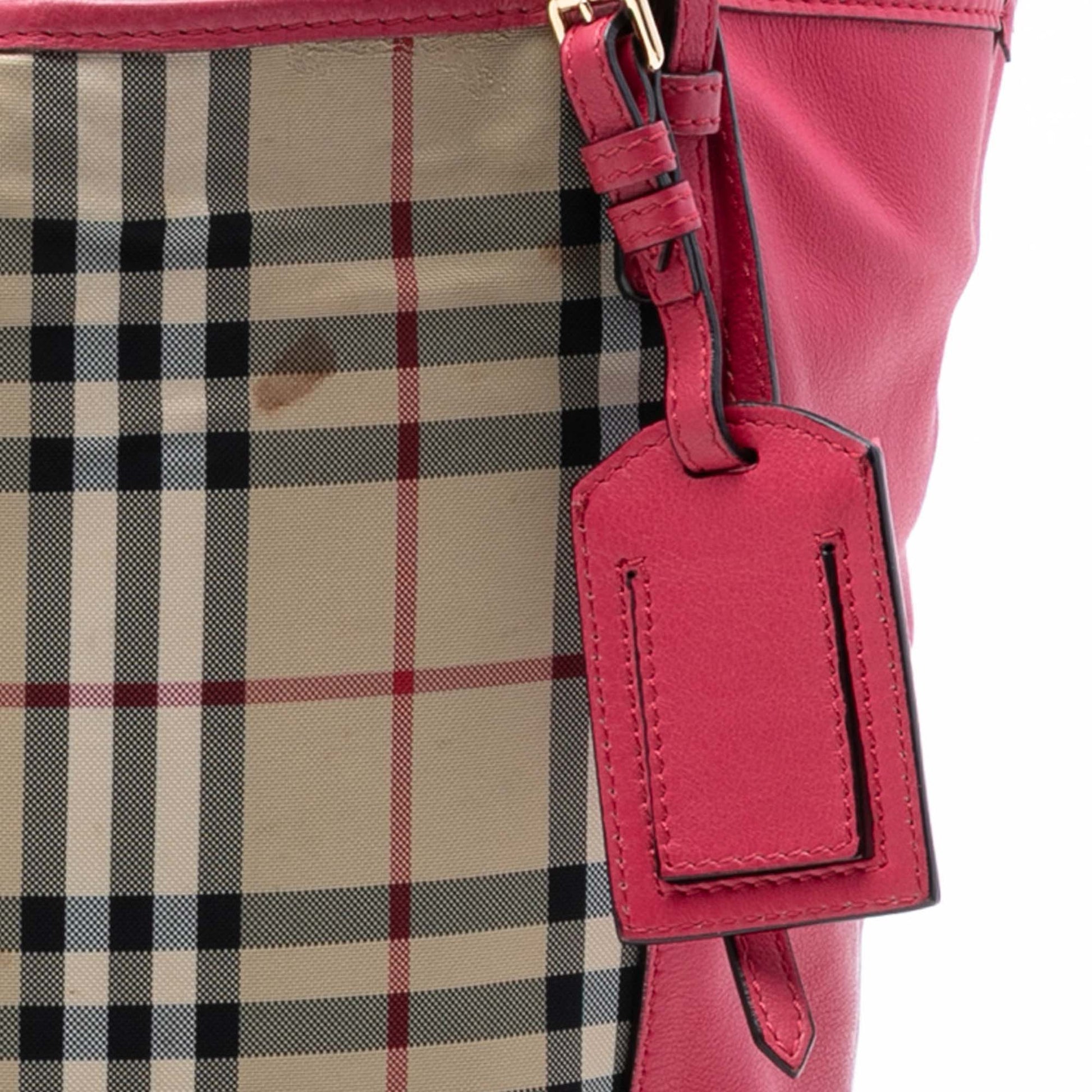 Small Haymarket Check Canvas and Leather Canterbury Tote