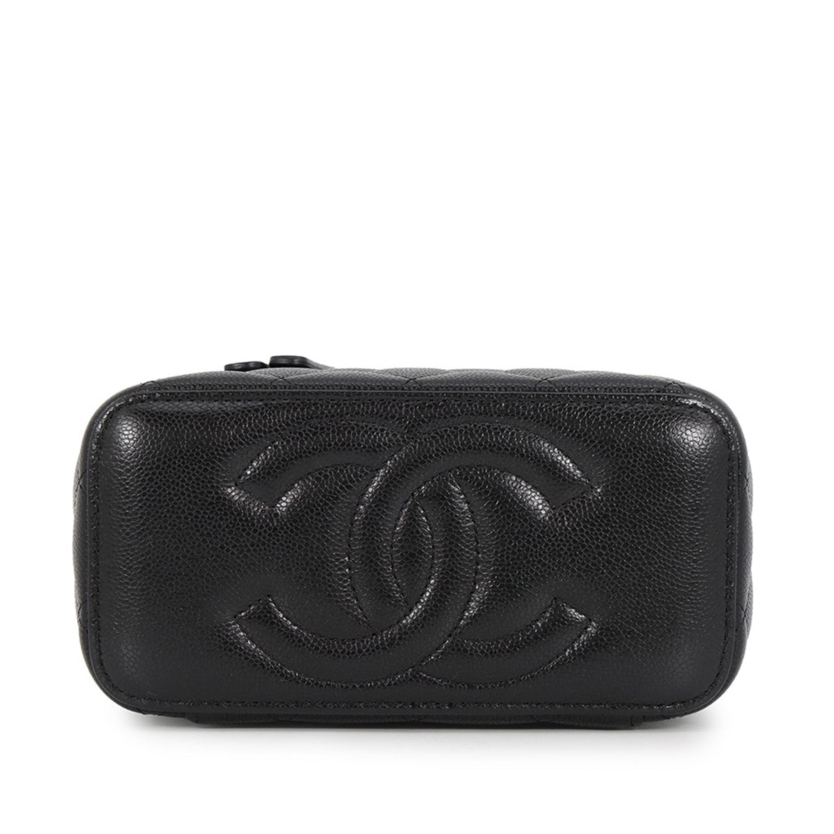 Chanel Small Quilted Caviar Vanity Case With Chain