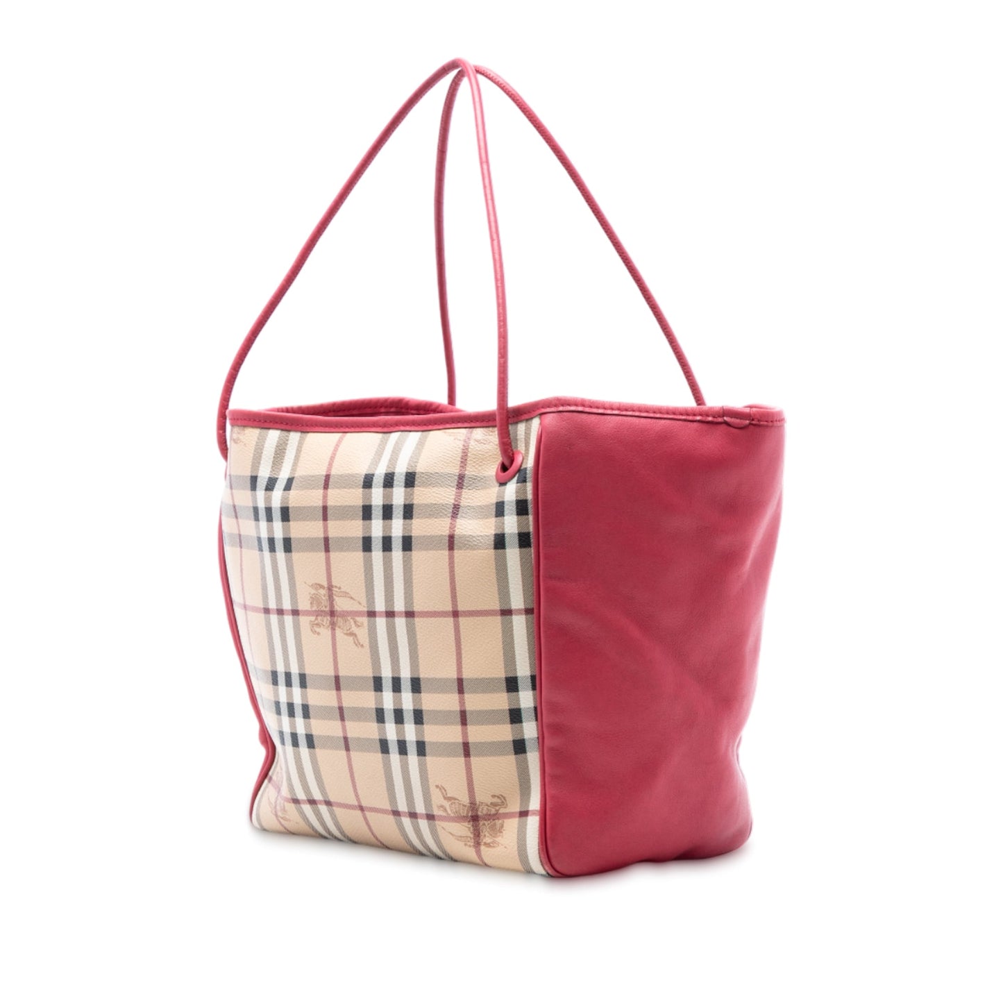 Burberry Small Haymarket Check Coated Canvas and Leather Canterbury Tote