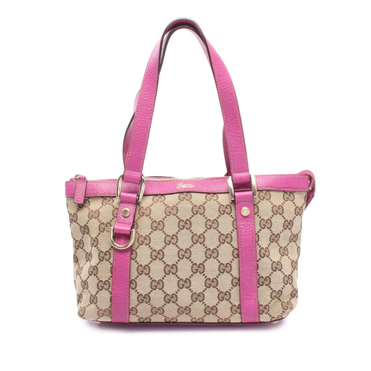 Gucci GG Canvas Abbey D Ring Tote — Beige
