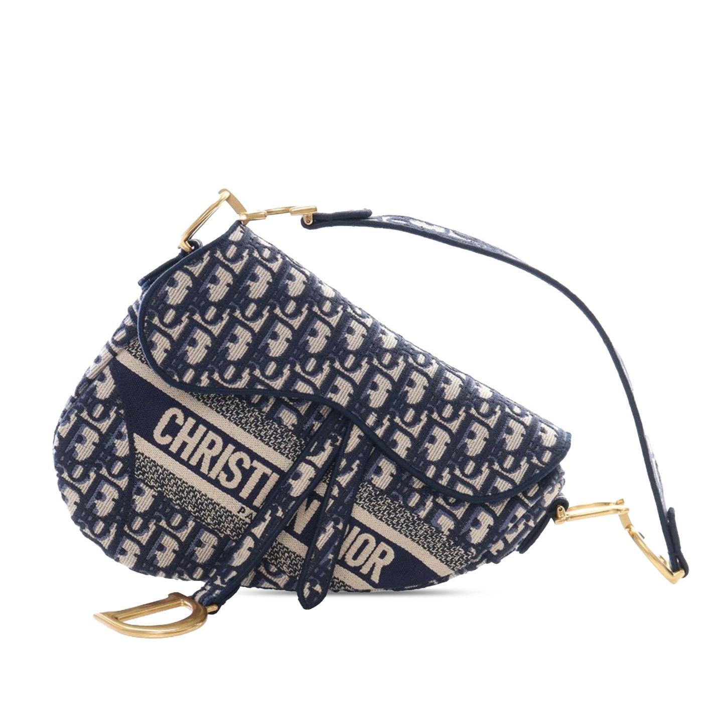 Dior Oblique Embroidered Canvas Saddle Bag