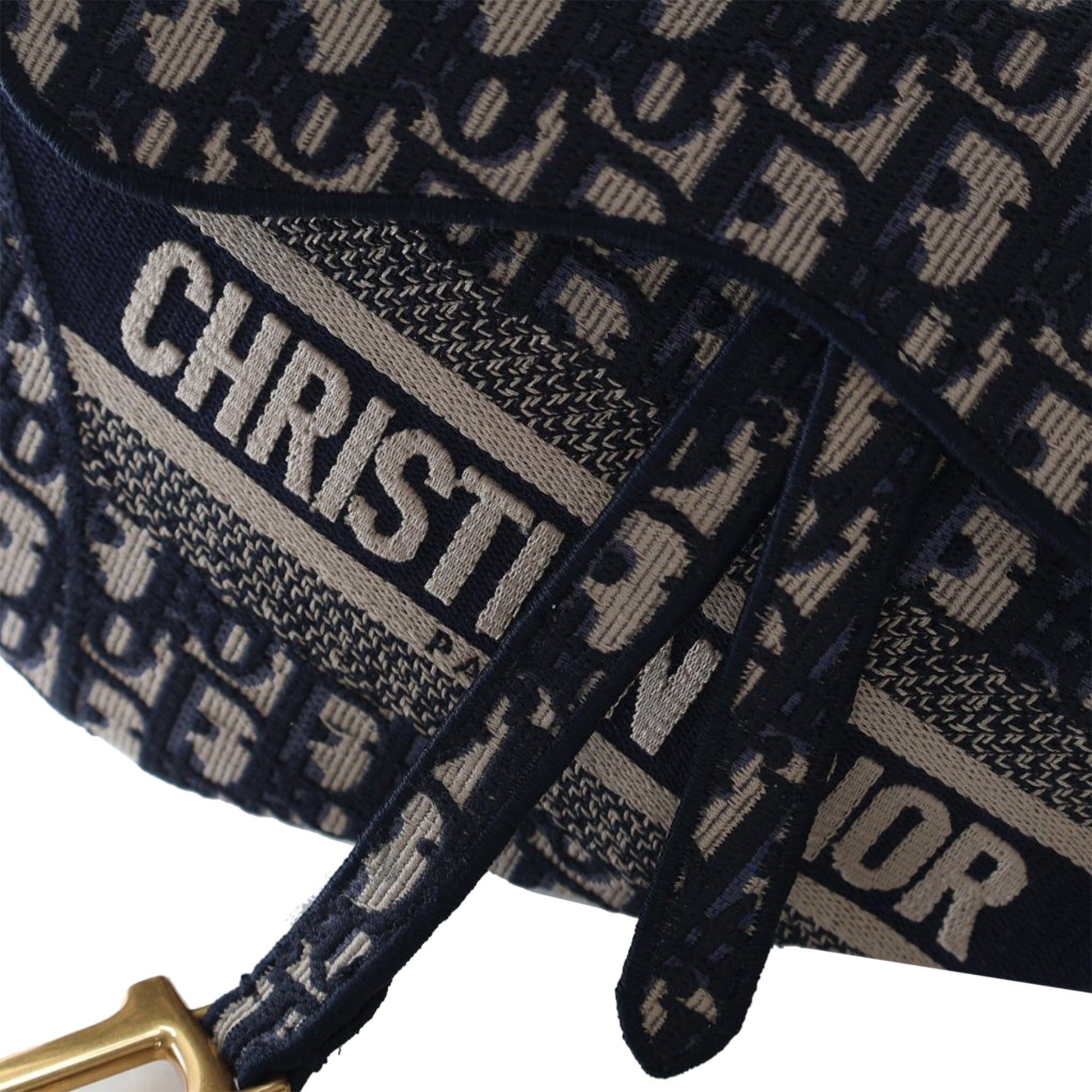 Dior Oblique Embroidered Canvas Saddle Bag