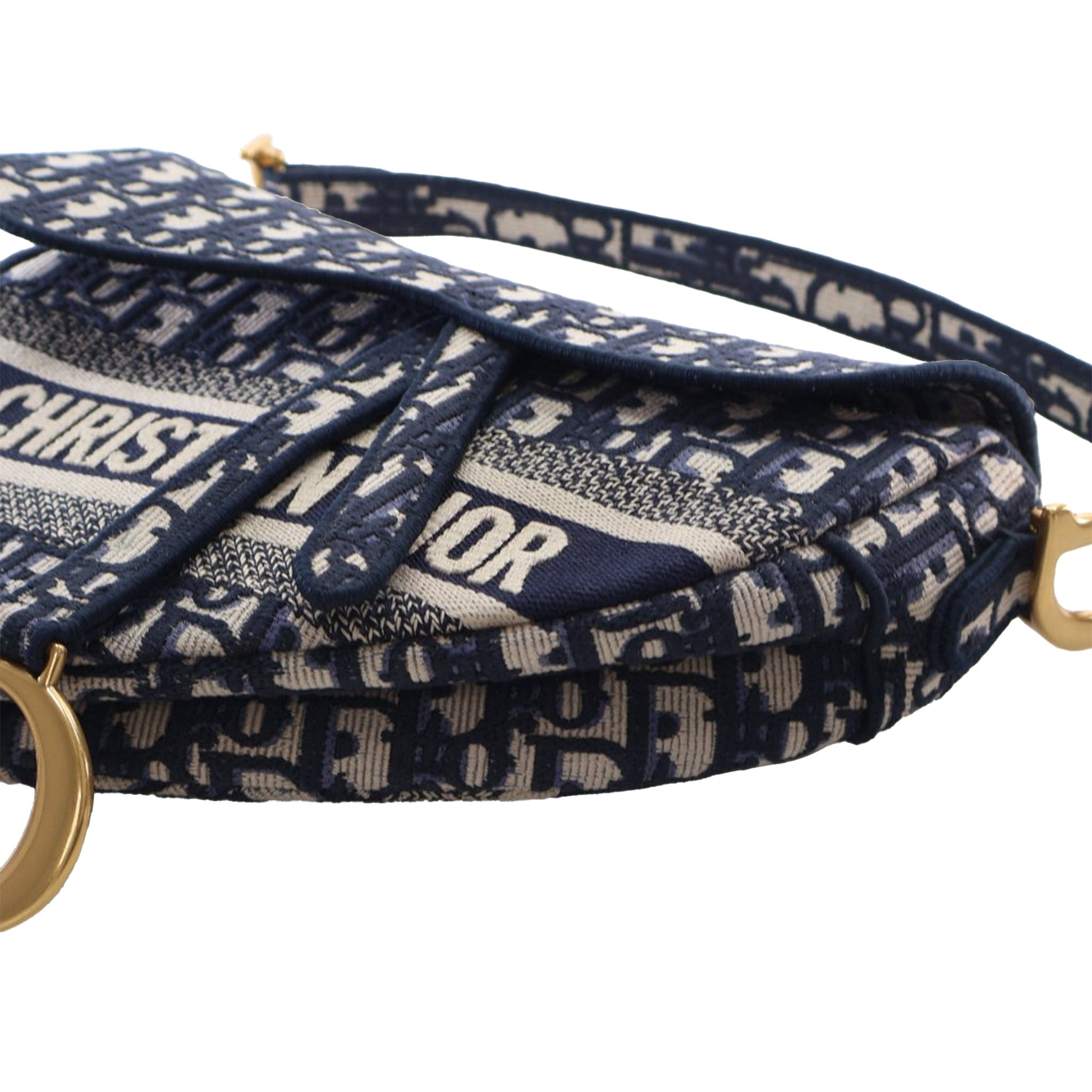 Dior Oblique Embroidered Canvas Saddle Bag