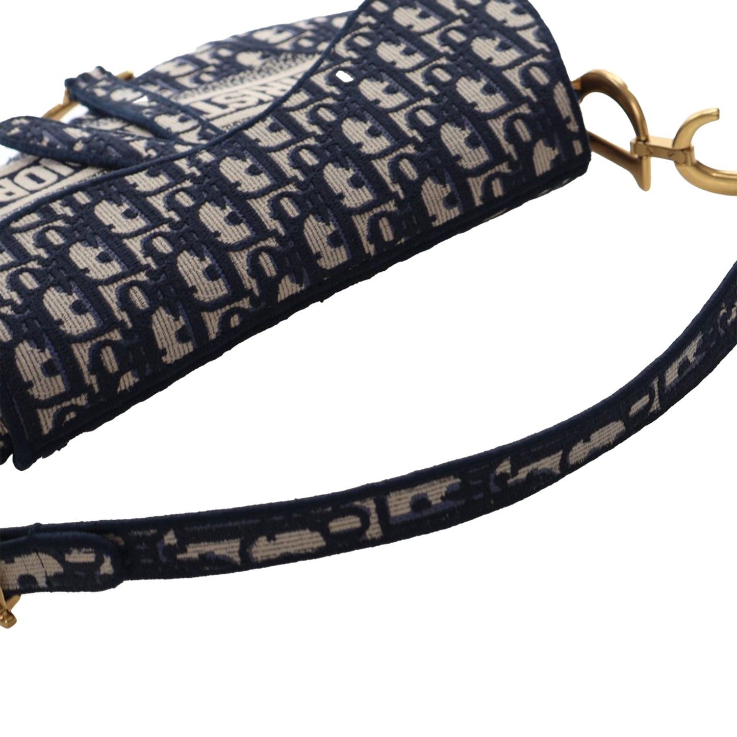 Dior Oblique Embroidered Canvas Saddle Bag