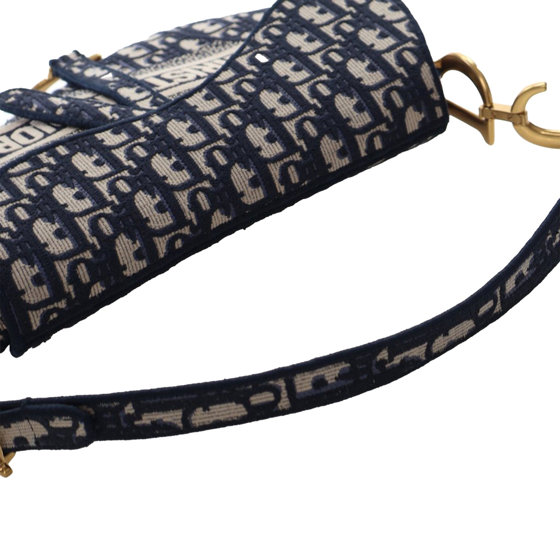 Dior Oblique Embroidered Canvas Saddle Bag