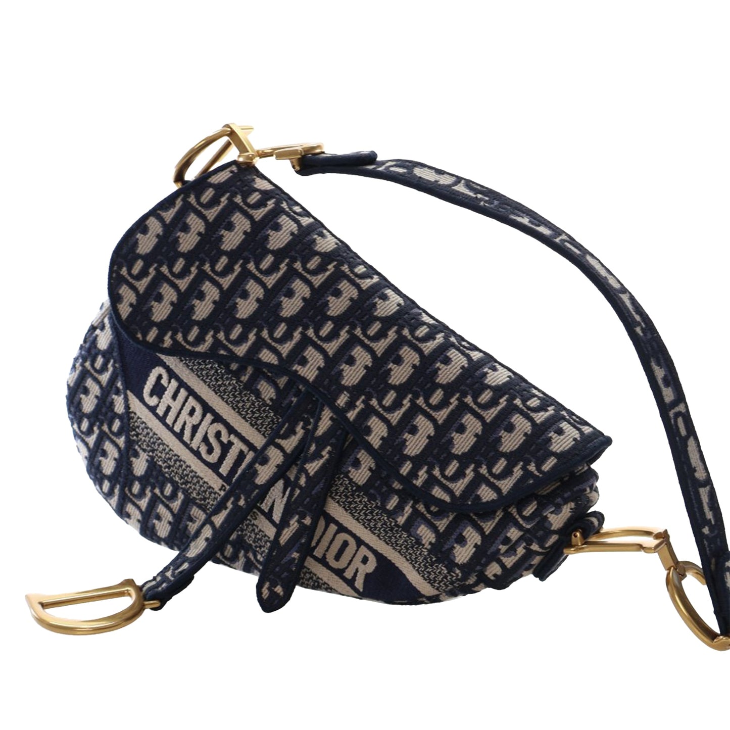 Dior Oblique Embroidered Canvas Saddle Bag