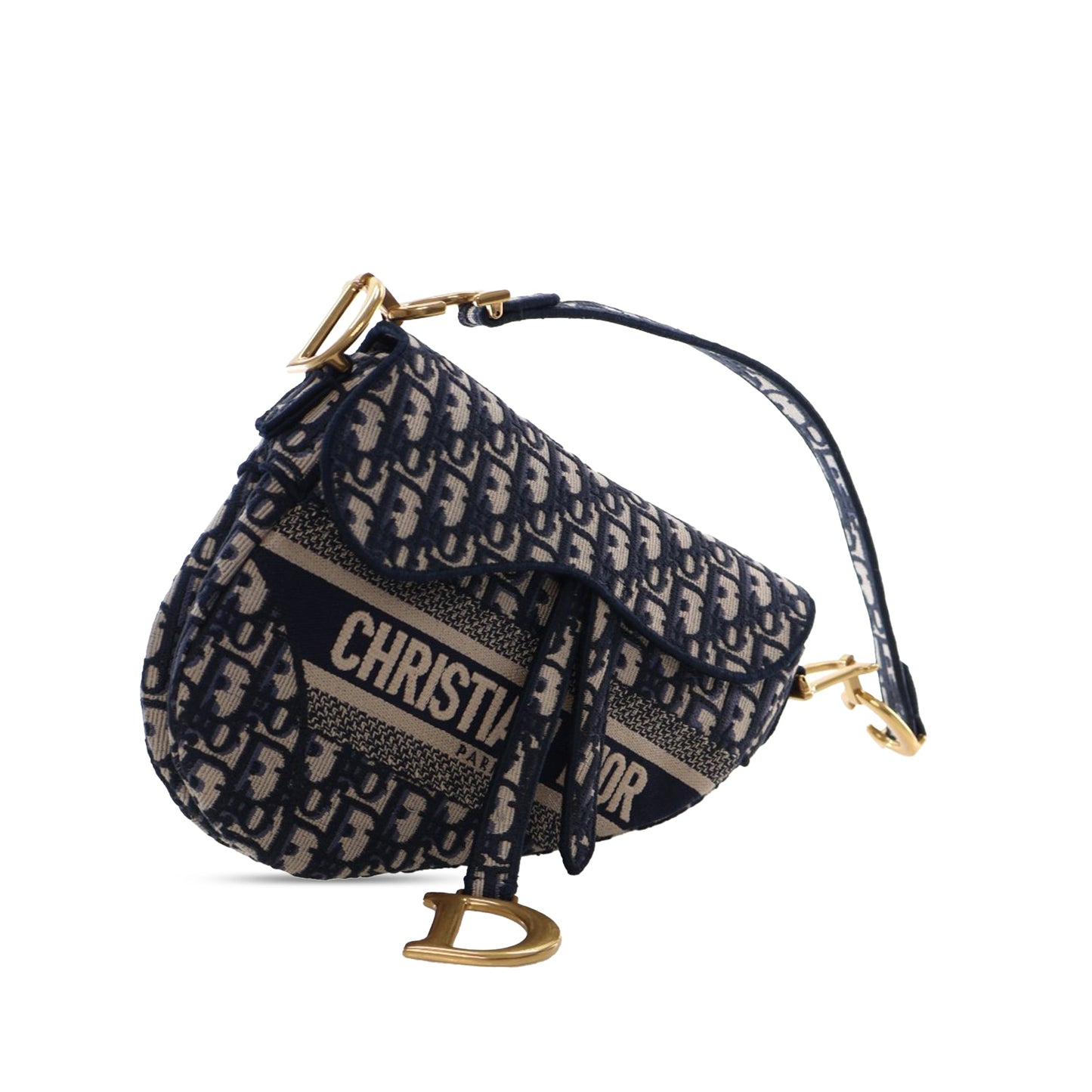 Dior Oblique Embroidered Canvas Saddle Bag