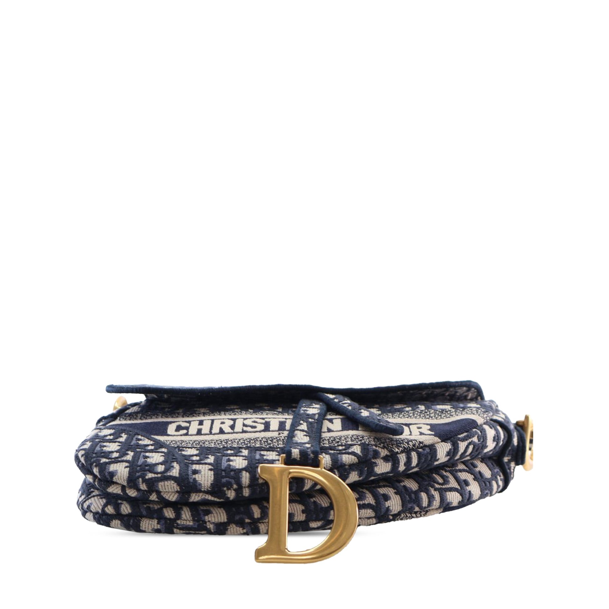 Dior Oblique Embroidered Canvas Saddle Bag