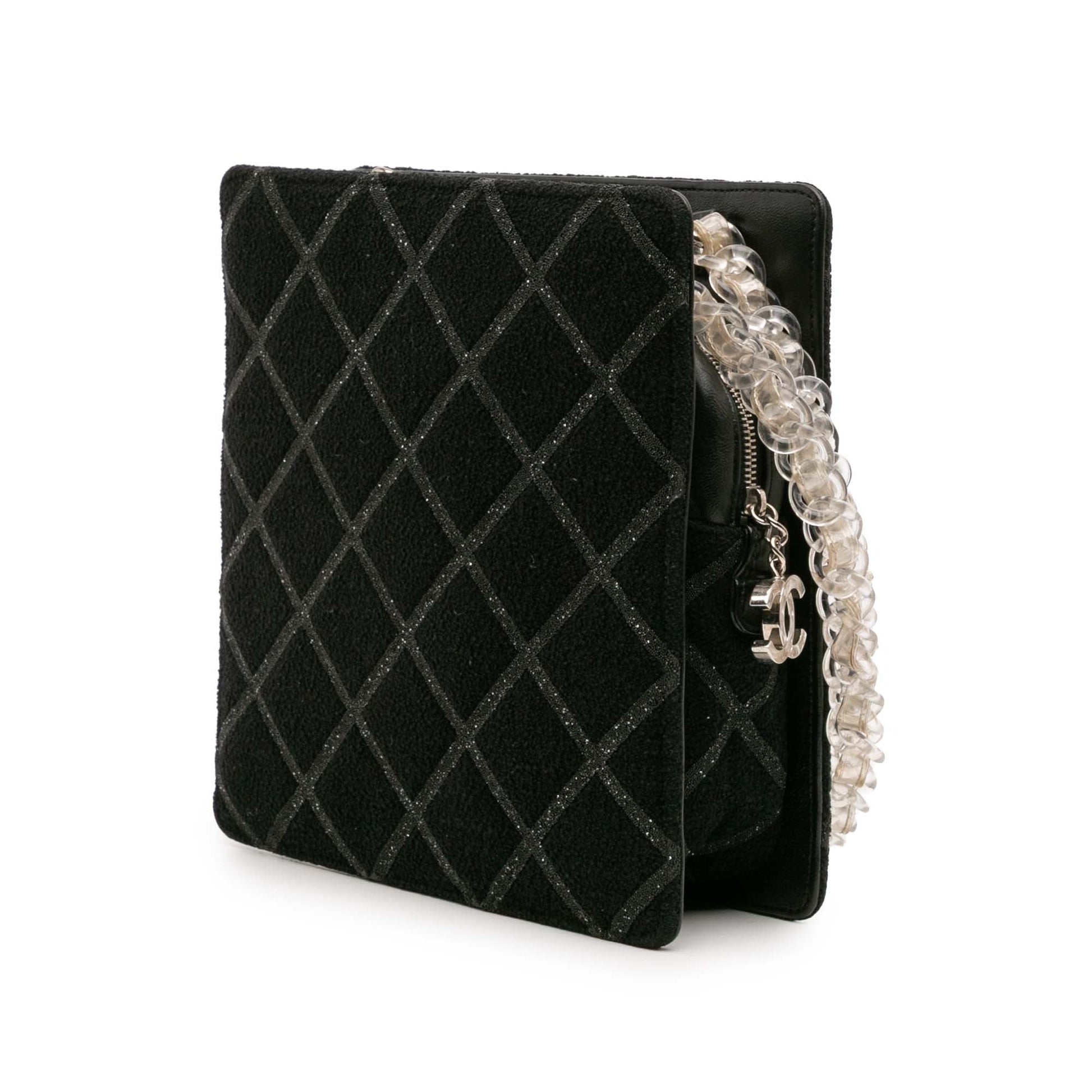 Chanel Tweed and Resin Zipped Chain Shopping Bag