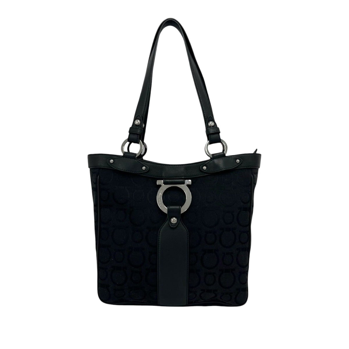 Ferragamo Gancini Canvas Tote