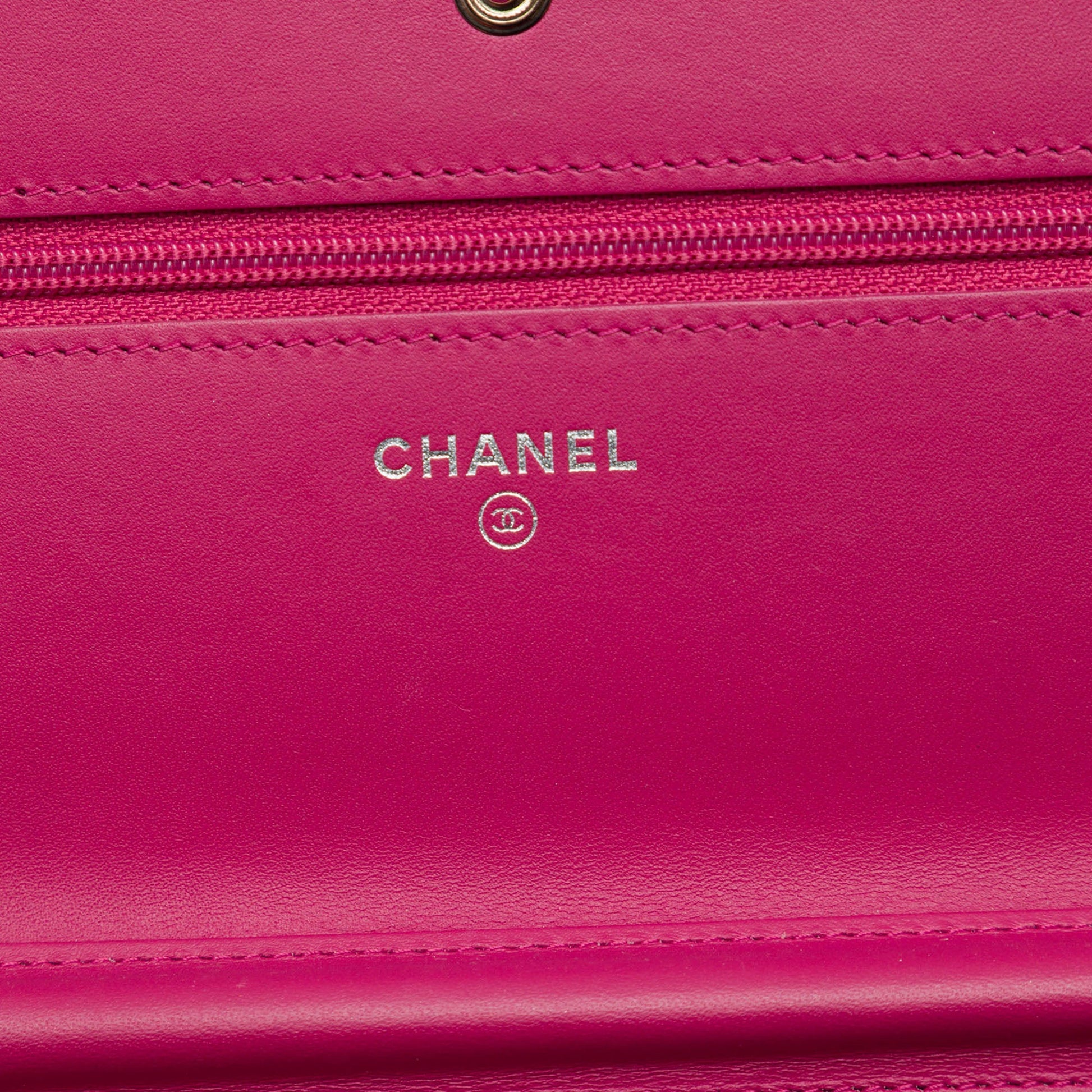 Chanel CC Quilted Patent Brilliant Wallet On Chain