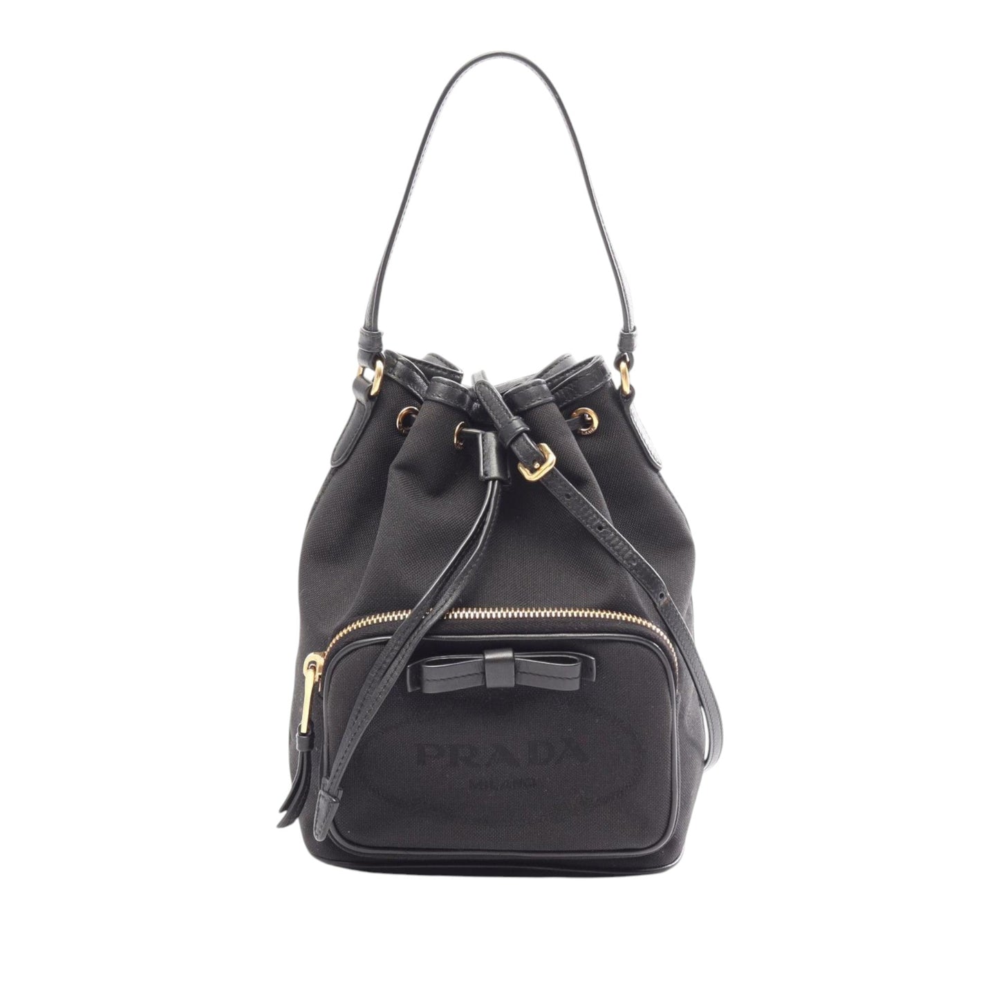 Prada Canapa Logo Duet Bucket Bag