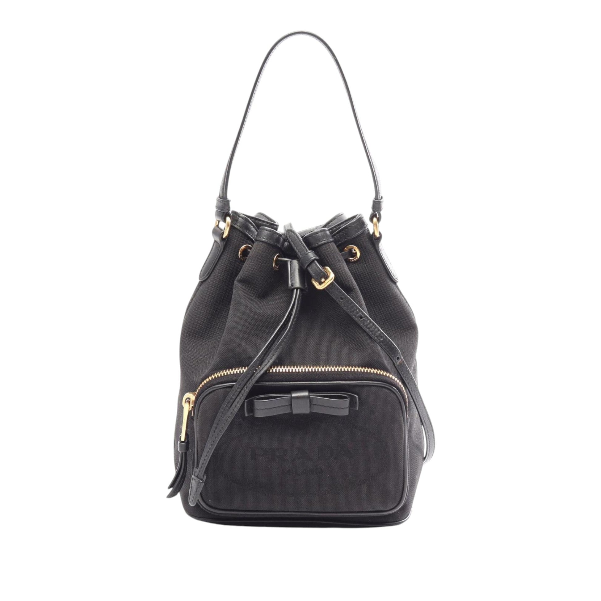 Prada Canapa Logo Duet Bucket Bag