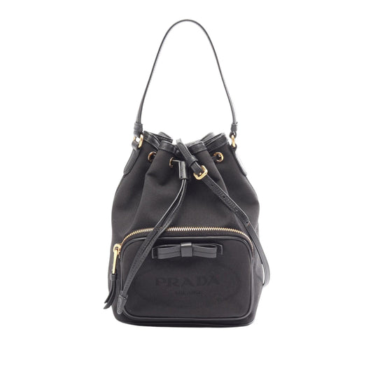 Prada Canapa Logo Duet Bucket Bag