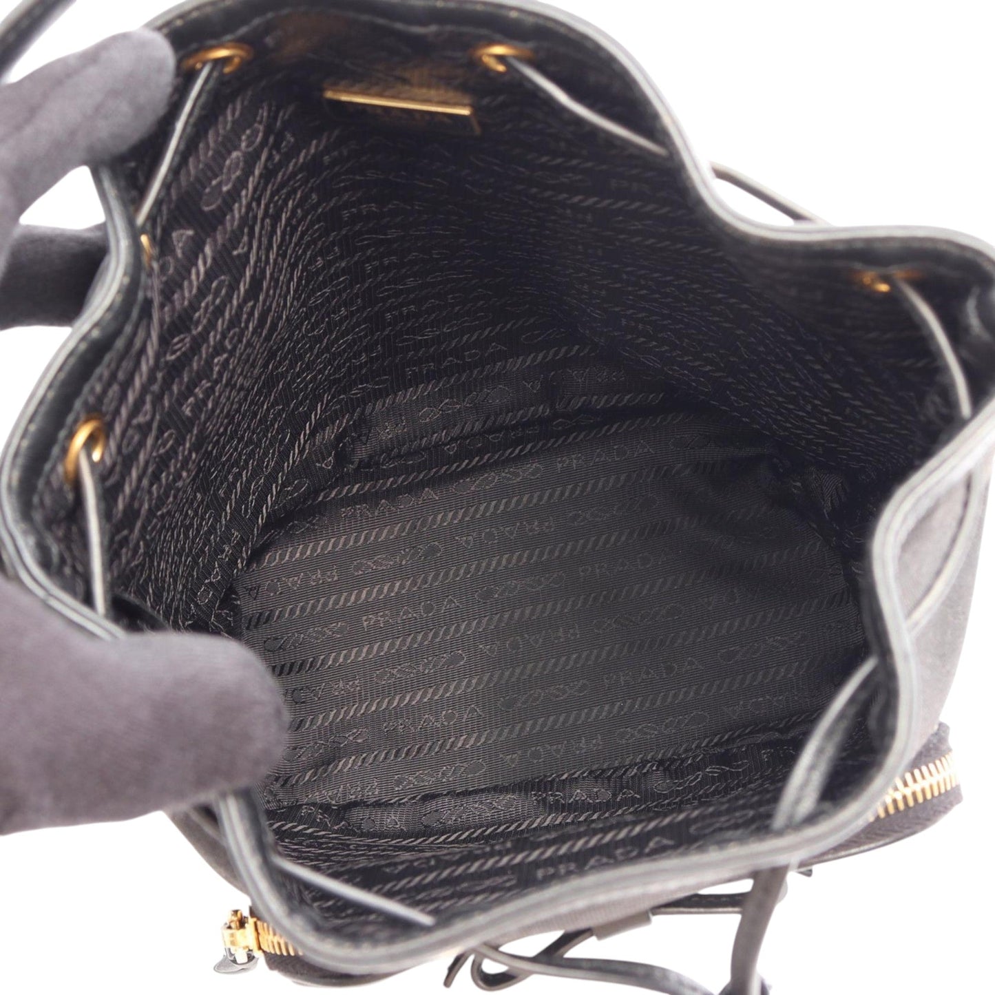 Prada Canapa Logo Duet Bucket Bag