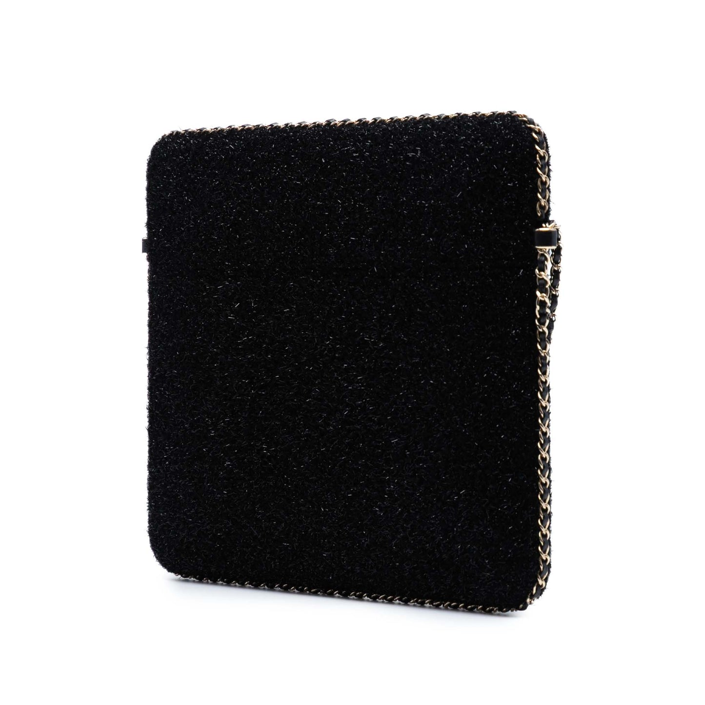 Chanel CC Tweed Chain Around Tablet Holder Crossbody