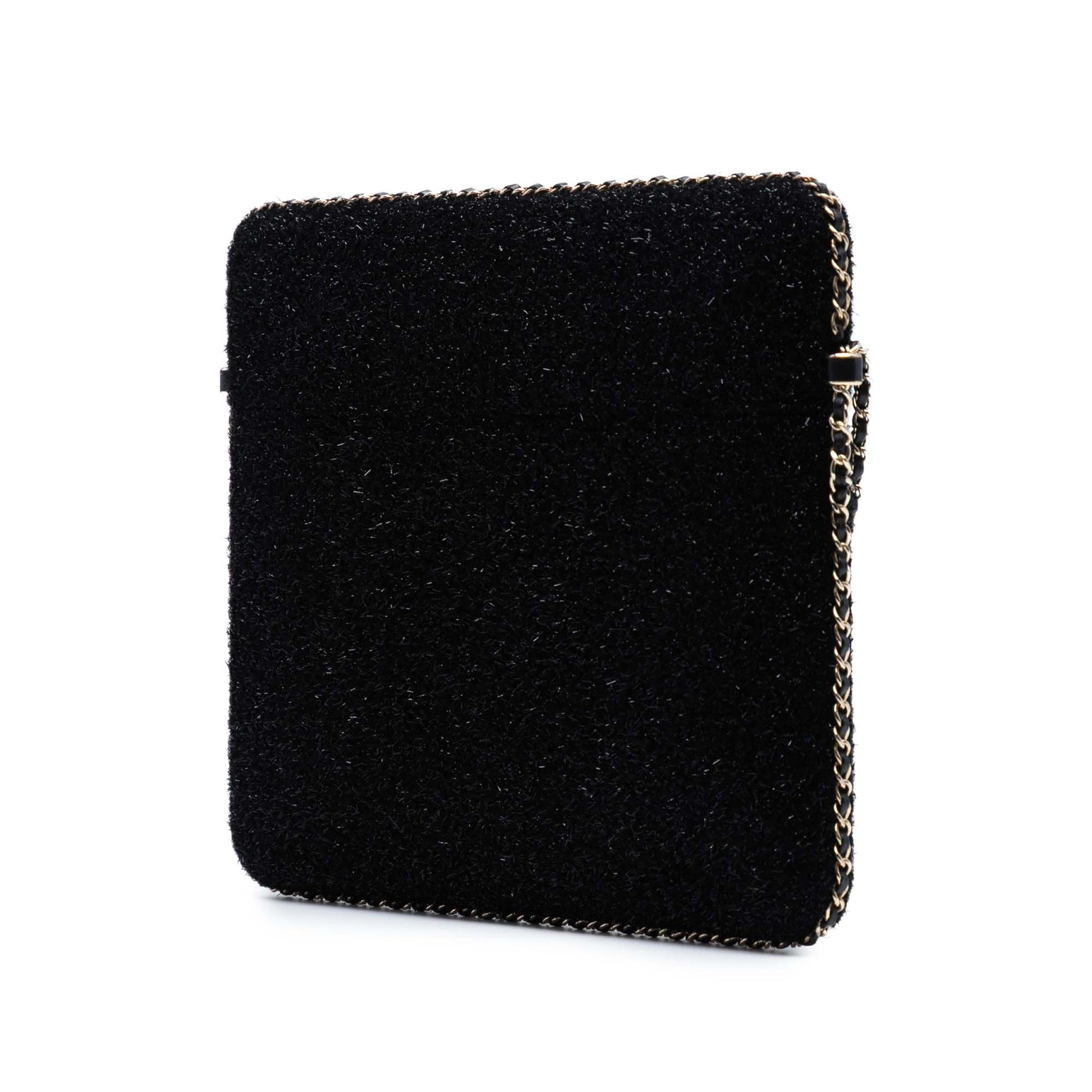 Chanel CC Tweed Chain Around Tablet Holder Crossbody