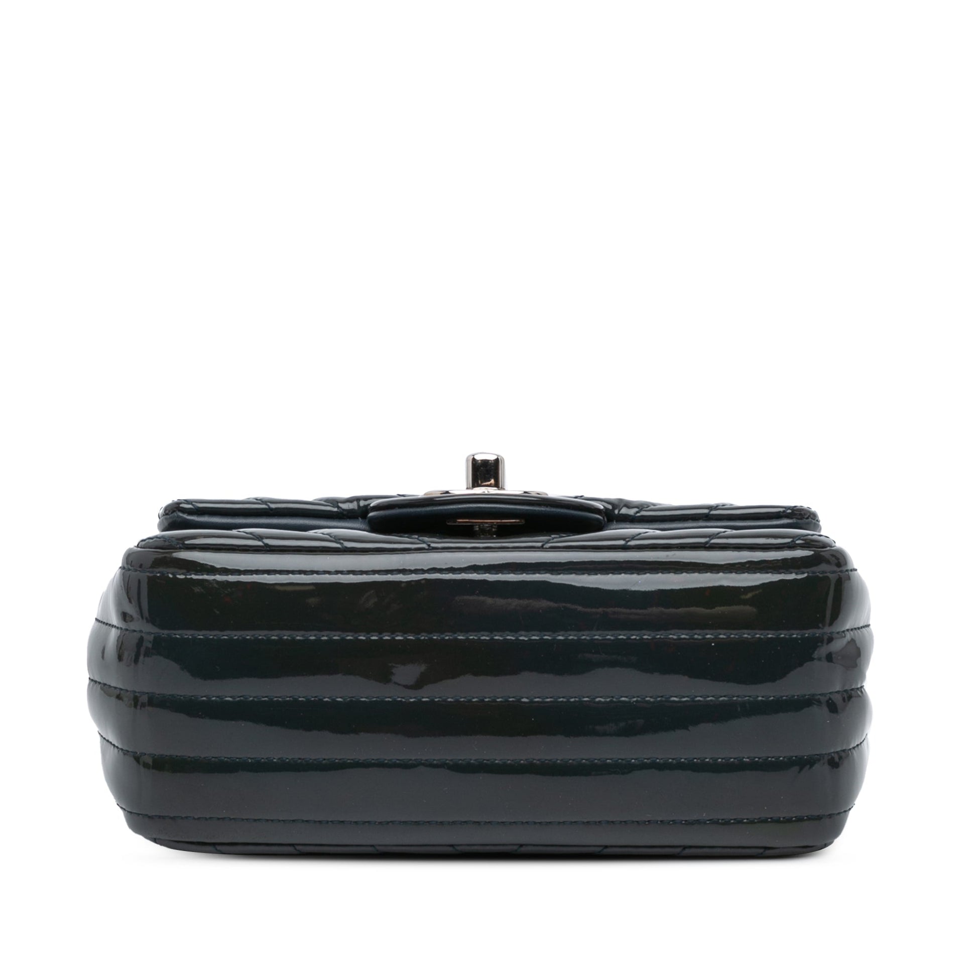 Chanel Mini Square Classic Chevron Patent Single Flap