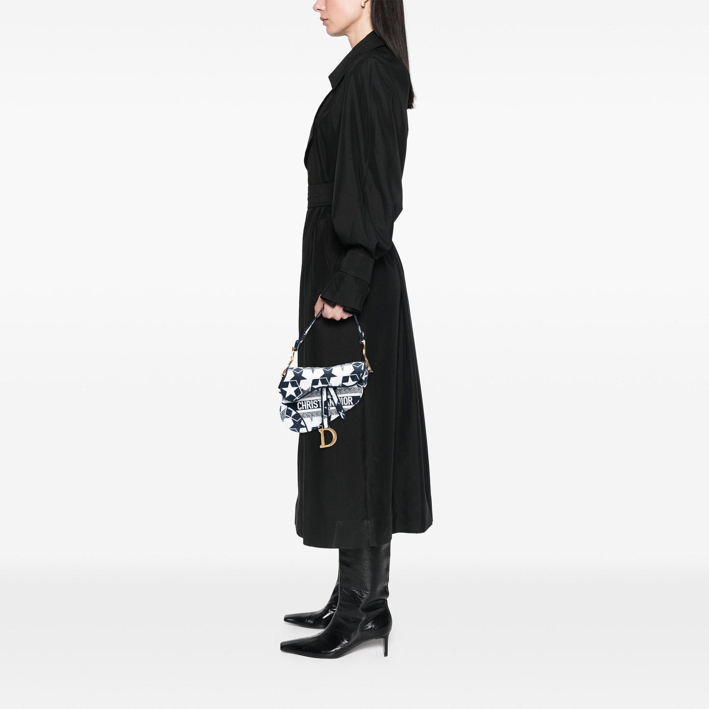 Dior Embroidered Canvas Stars Saddle Bag