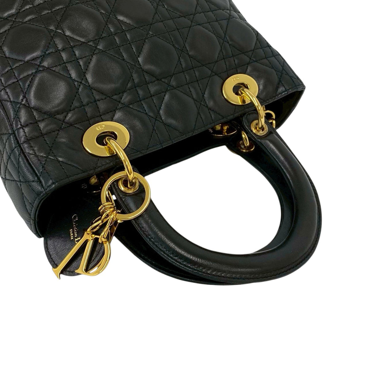 Dior Medium Lambskin Cannage Lady Dior — Black