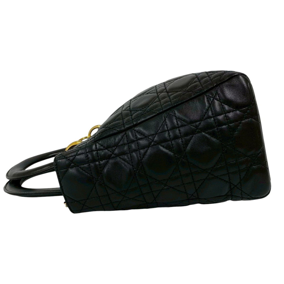 Dior Medium Lambskin Cannage Lady Dior — Black
