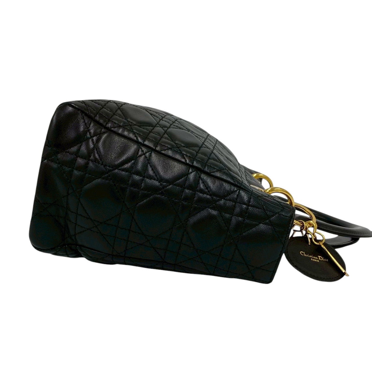 Dior Medium Lambskin Cannage Lady Dior — Black