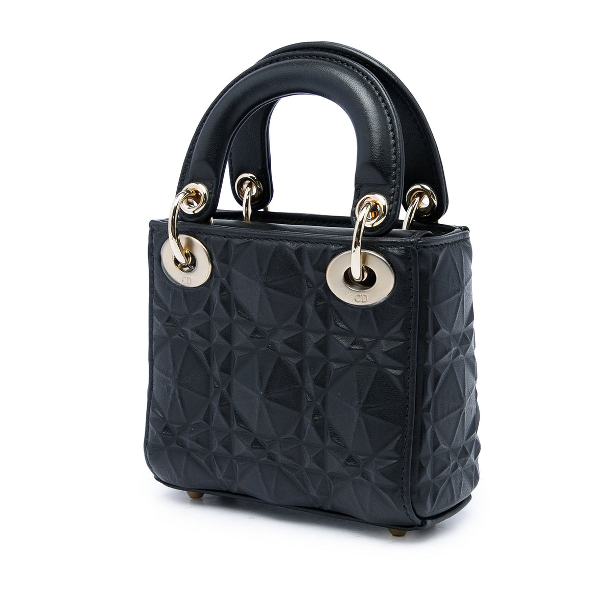 Dior Micro Calfskin Cannage Diamond Lady Dior — Black